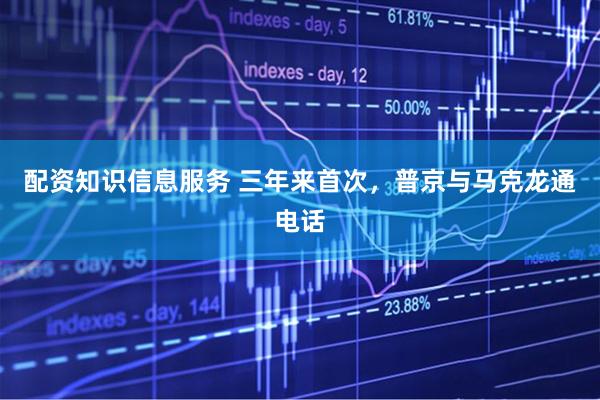 配资知识信息服务 三年来首次，普京与马克龙通电话